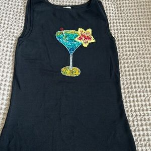 Talk of the walk sequined martini tank